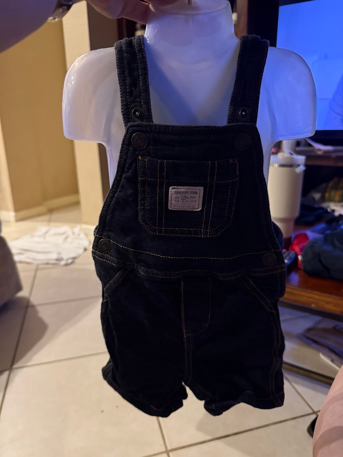 Carter's Baby Boy Denim Overalls Shorts 12 Months