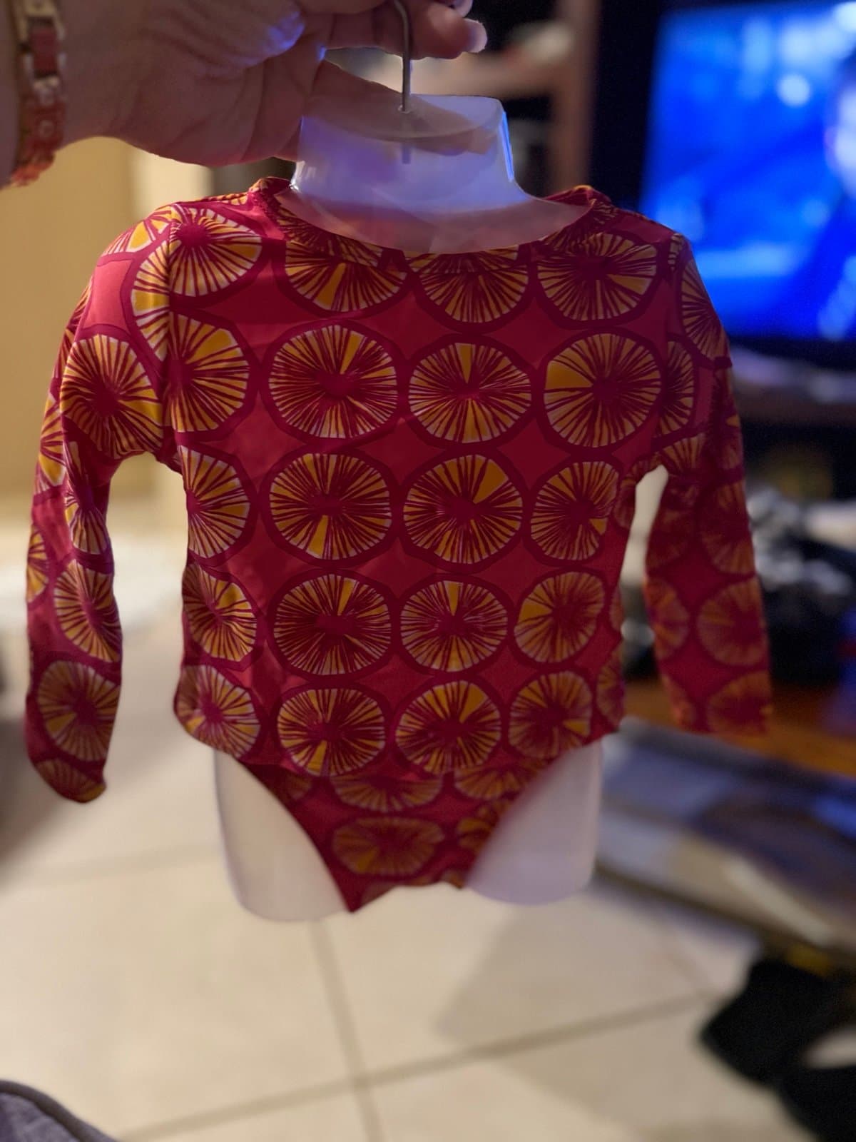 Marimekko for Target Baby Long Sleeve Rashguard 12M Pink Yellow Pattern