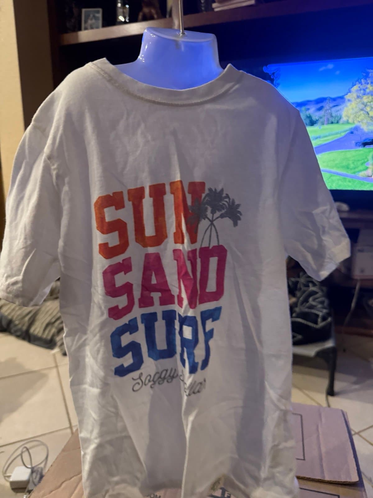 White SUN SAND SURF Soggy Dollar T-shirt