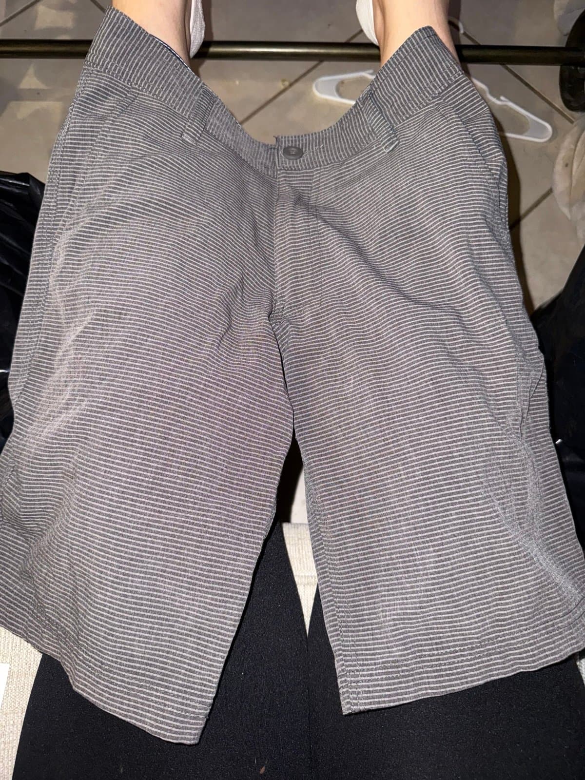 Burnside Grey Striped Shorts Size 24 and Puma Black Athletic Shorts
