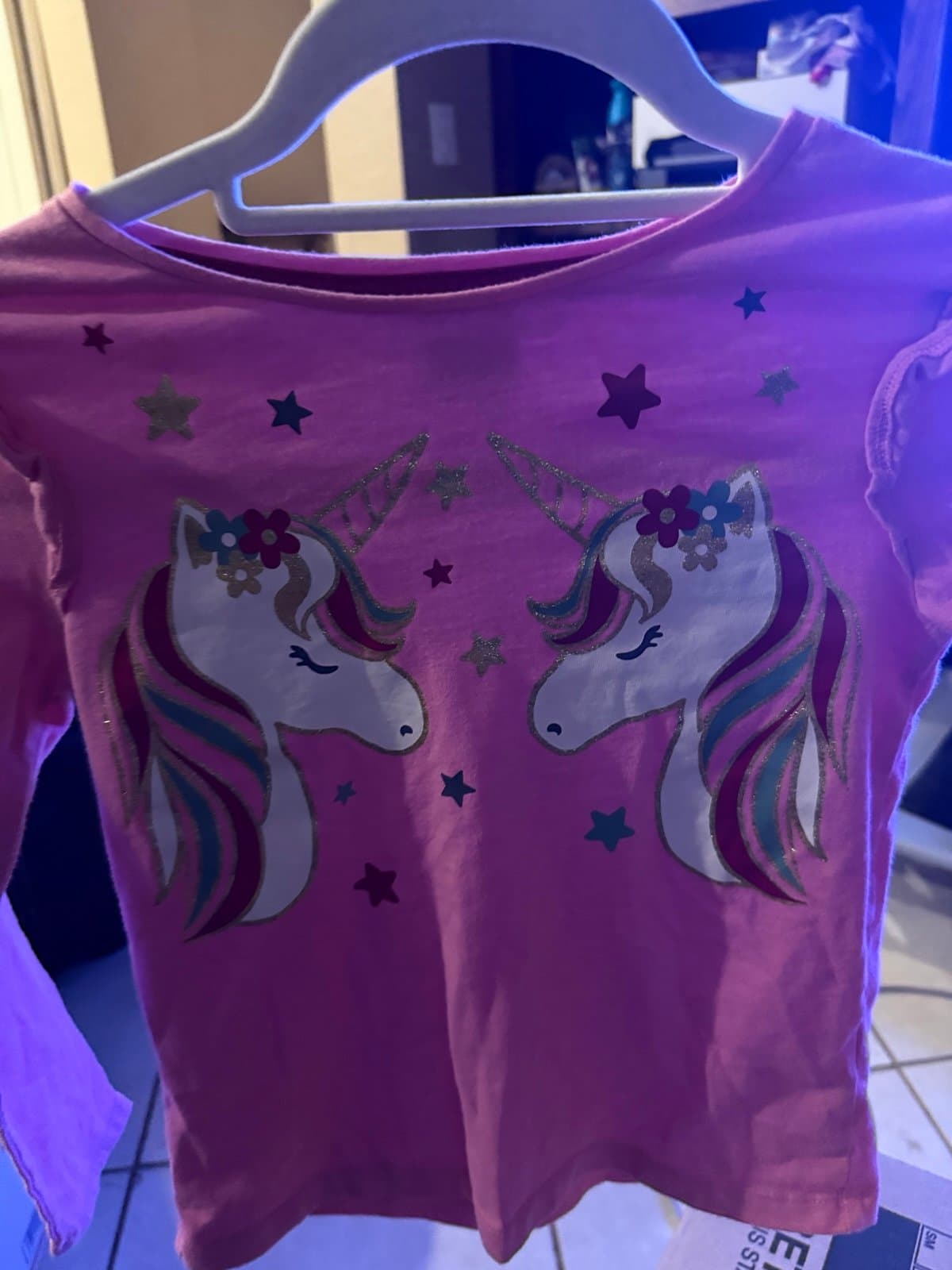 Girls Pink Unicorn Long Sleeve Shirt