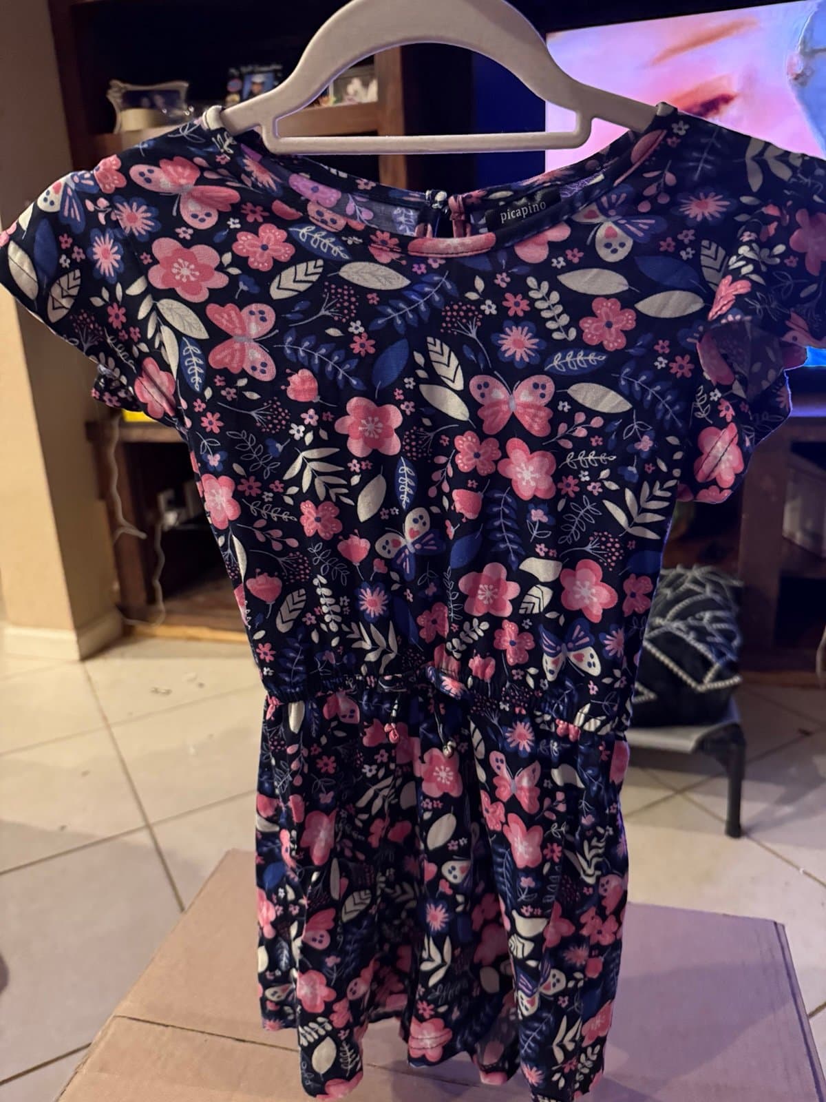picapino 6X floral butterfly print dress