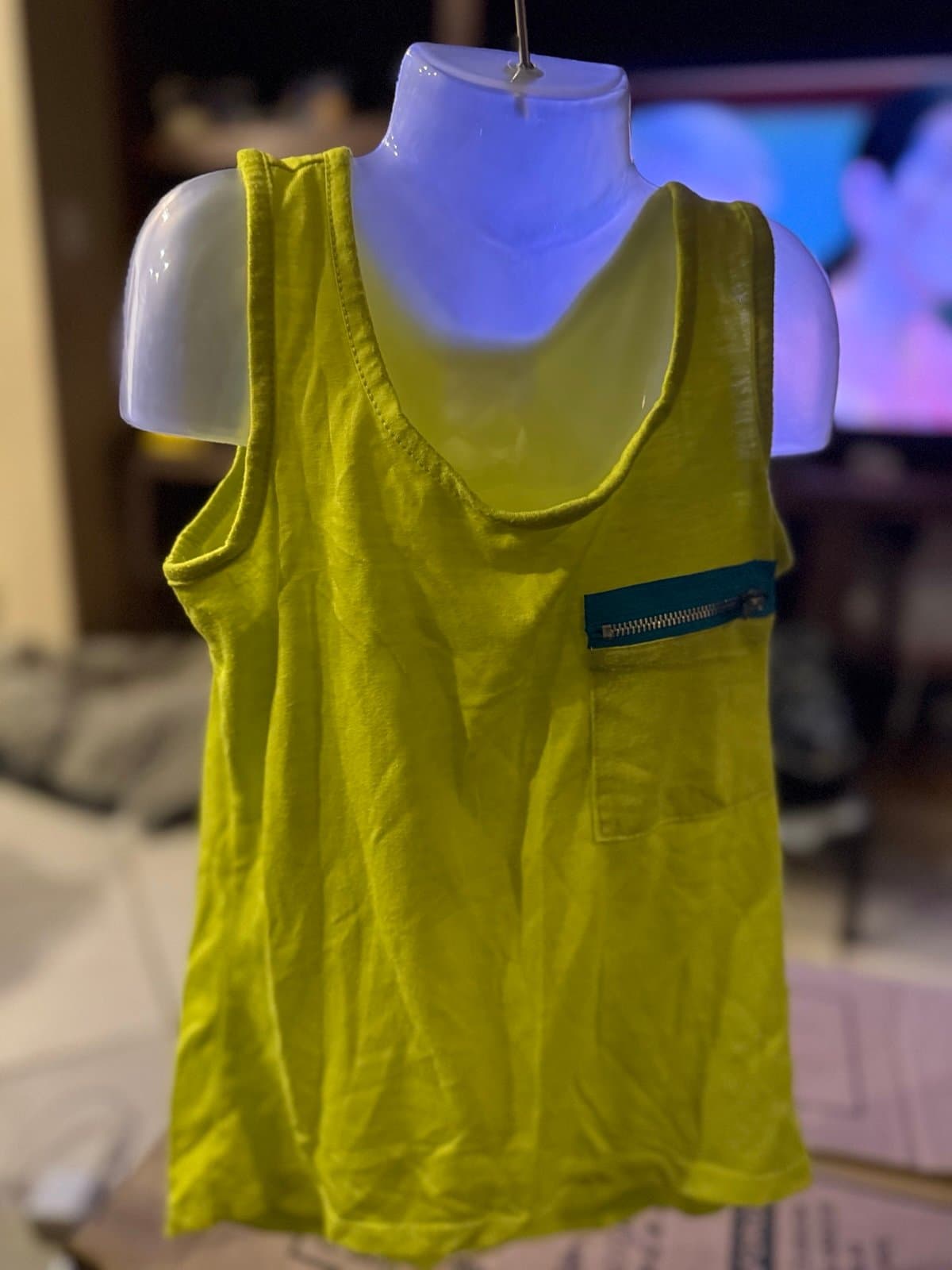 XS Disney Signed Yellow Tank Top w Zipper Pocket