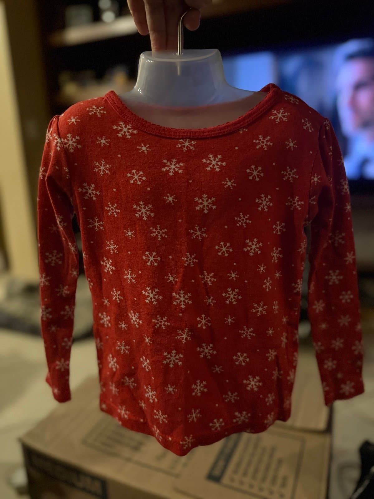 Child of Mine by Carter's Red Snowflake Long Sleeve Shirt 3T