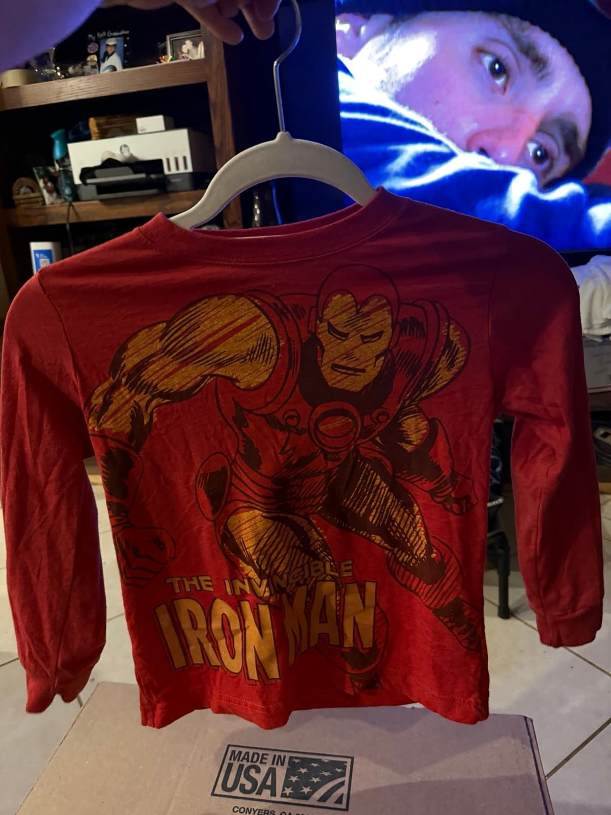 Old Navy Collectabilites Iron Man Red Long Sleeve Tee XS
