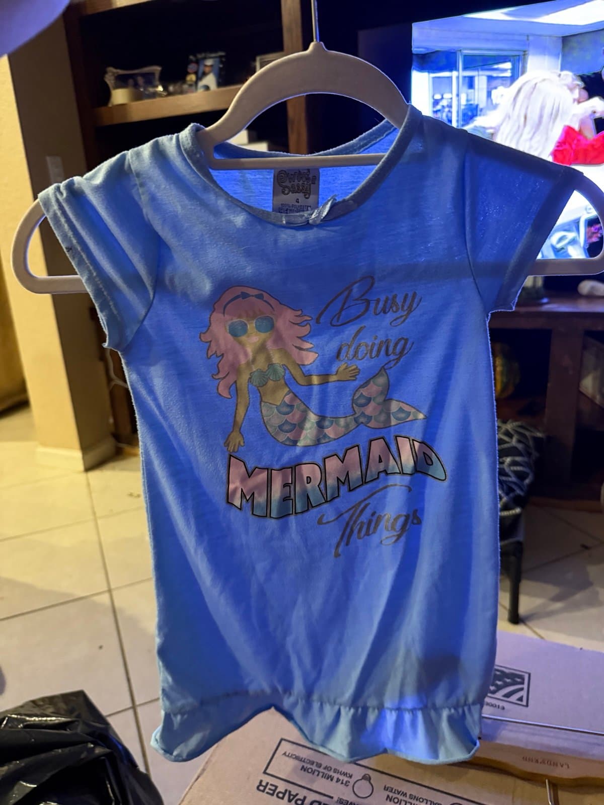 Sweet & Sassy Blue Mermaid T-shirt Size 4