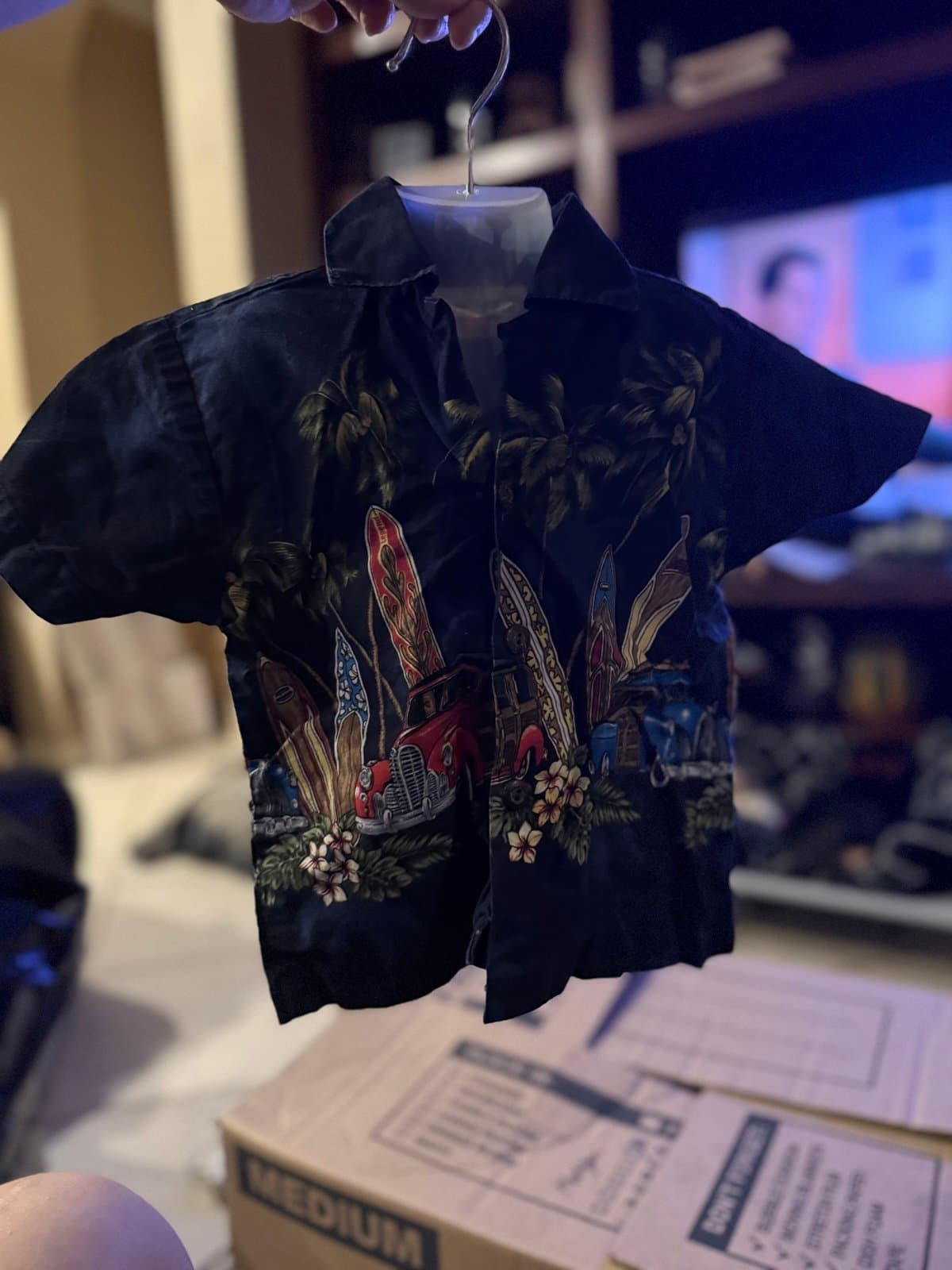 Pacific Legend Apparel Hawaiian Shirt Surfboards Woody Cars Palm Trees