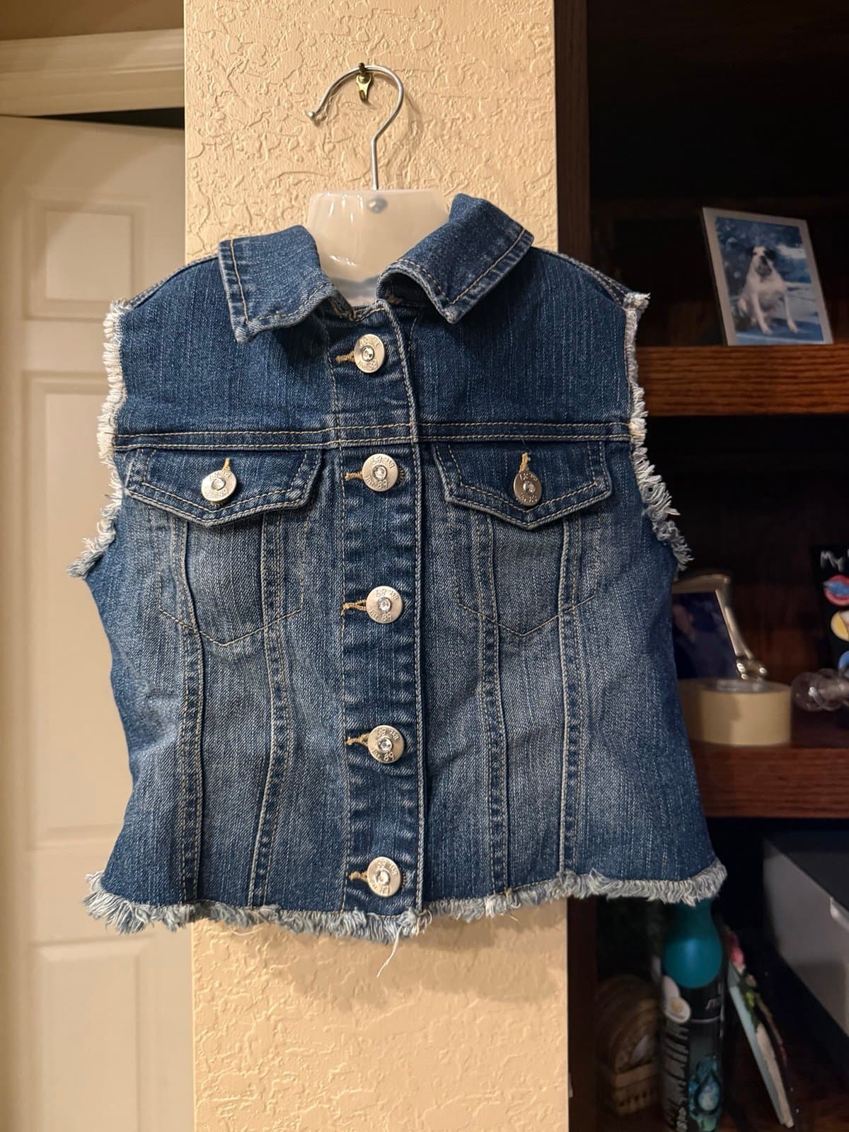 The Children's Place Denim Vest M 7/8 Frayed