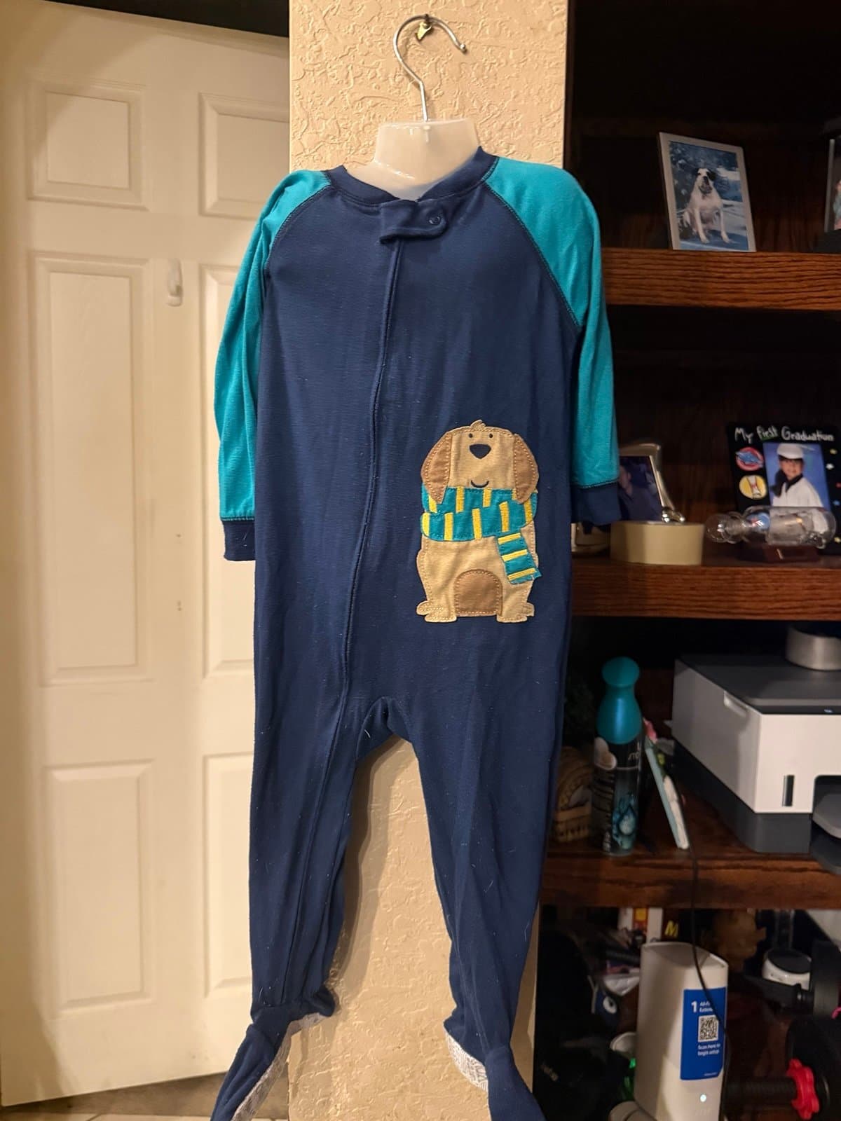 Carter's 2T Blue Dog Footed Pajama Sleeper