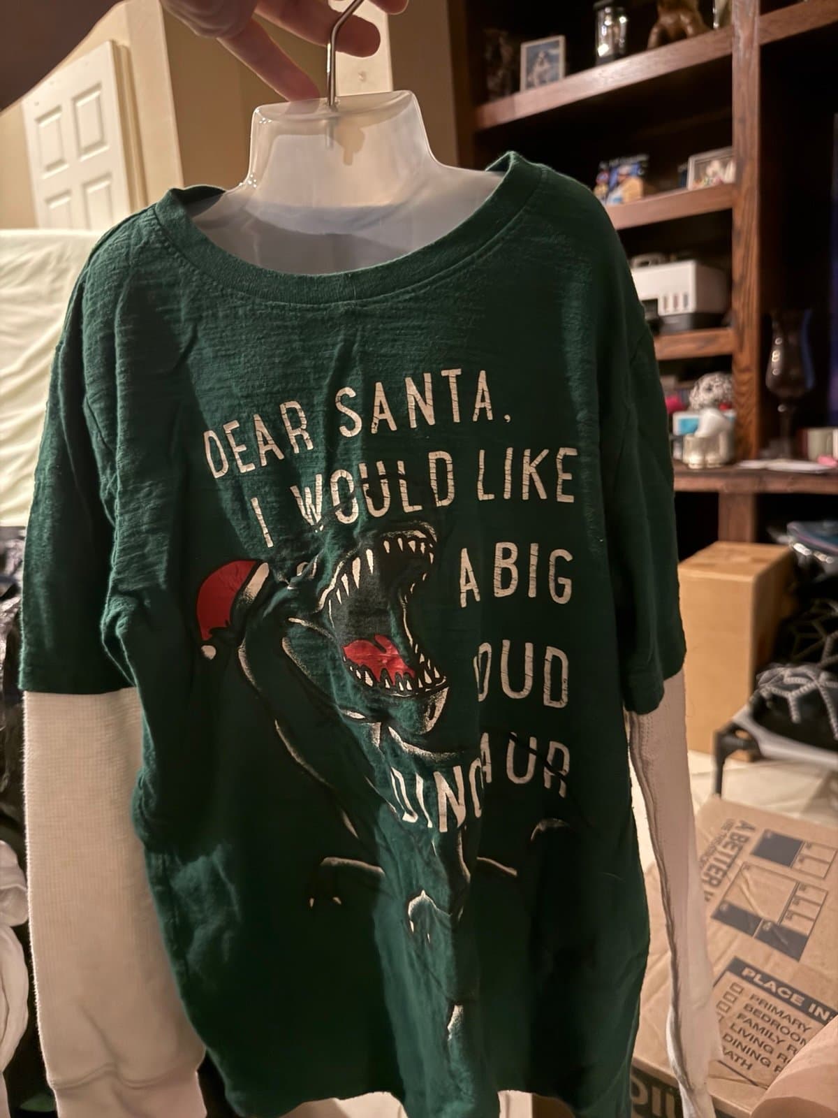 Jumping Beans 'Dear Santa' Christmas Dinosaur Shirt Size 7