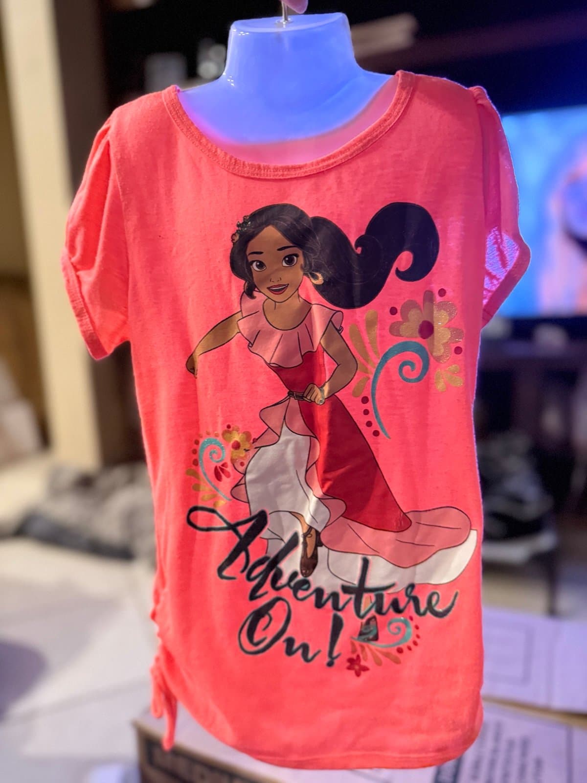 Disney Elena of Avalor Girls T-shirt Coral Pink Adventure On