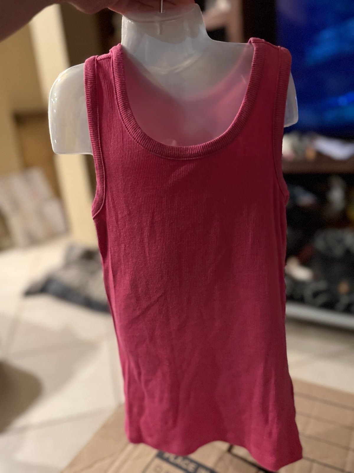 Wonder Nation pink ribbed tank top M (7-8)