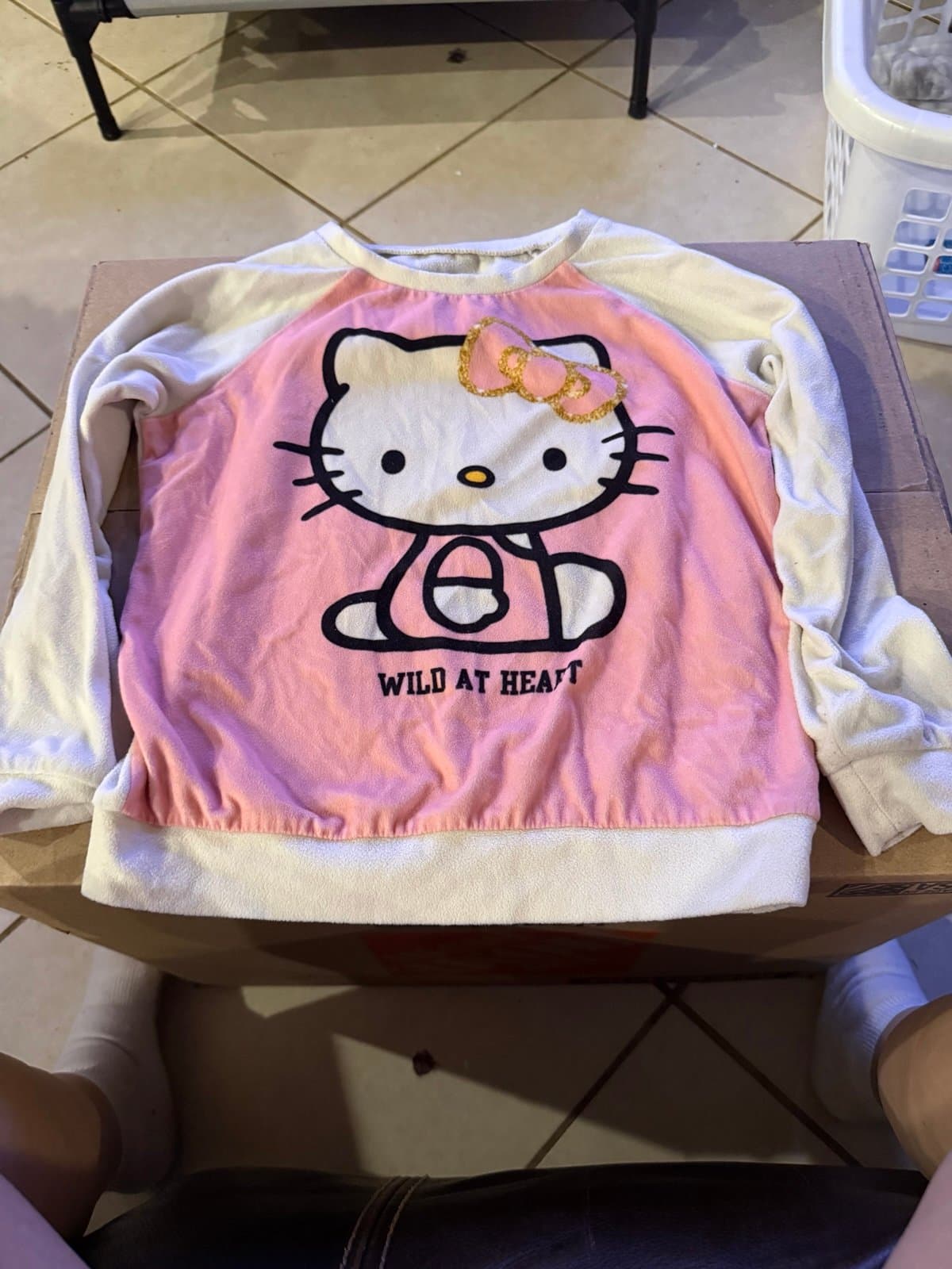Hello Kitty Pink White Wild at Heart Sweatshirt