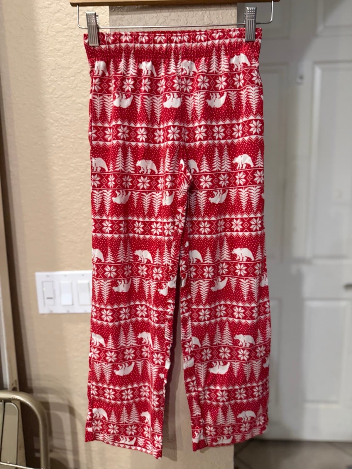 Old Navy Red Polar Bear Snowflake Pajama Pants M (8)
