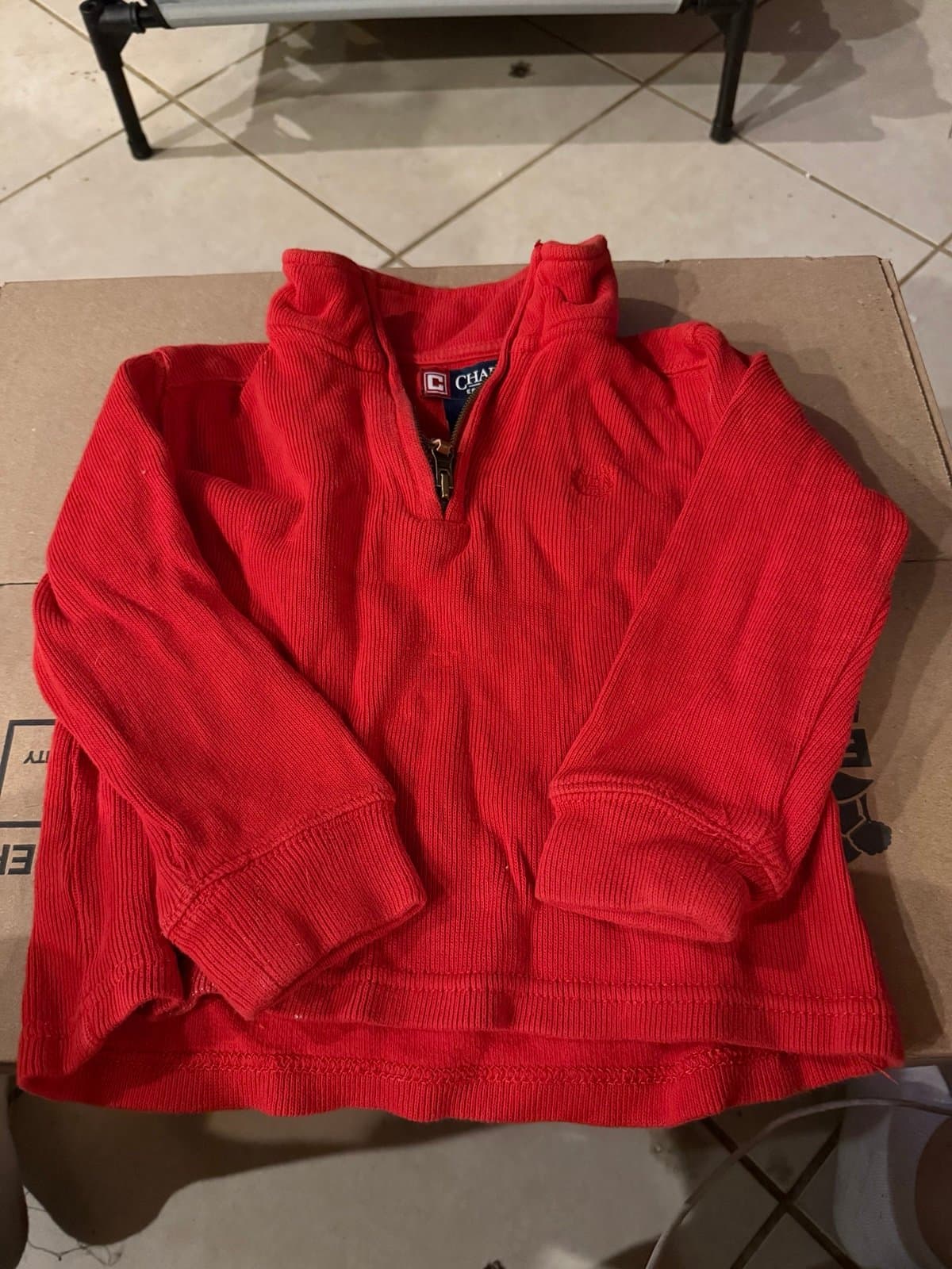 Boys Chaps Red Quarter Zip Pullover Size 4