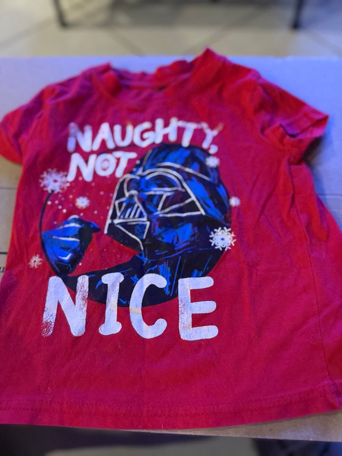 Star Wars Darth Vader Christmas T-Shirt 4T Naughty Not Nice