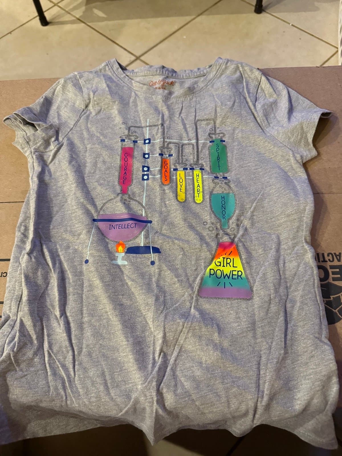 Cat & Jack Girl Power Science Tee S (6/6X)