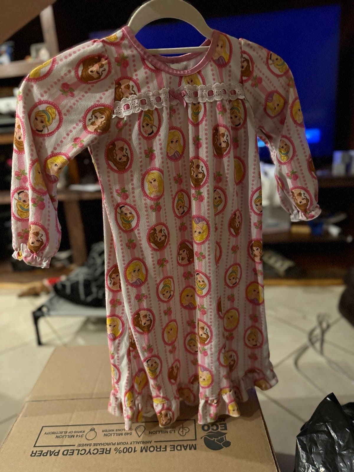 Disney Princess pink striped nightgown 4T