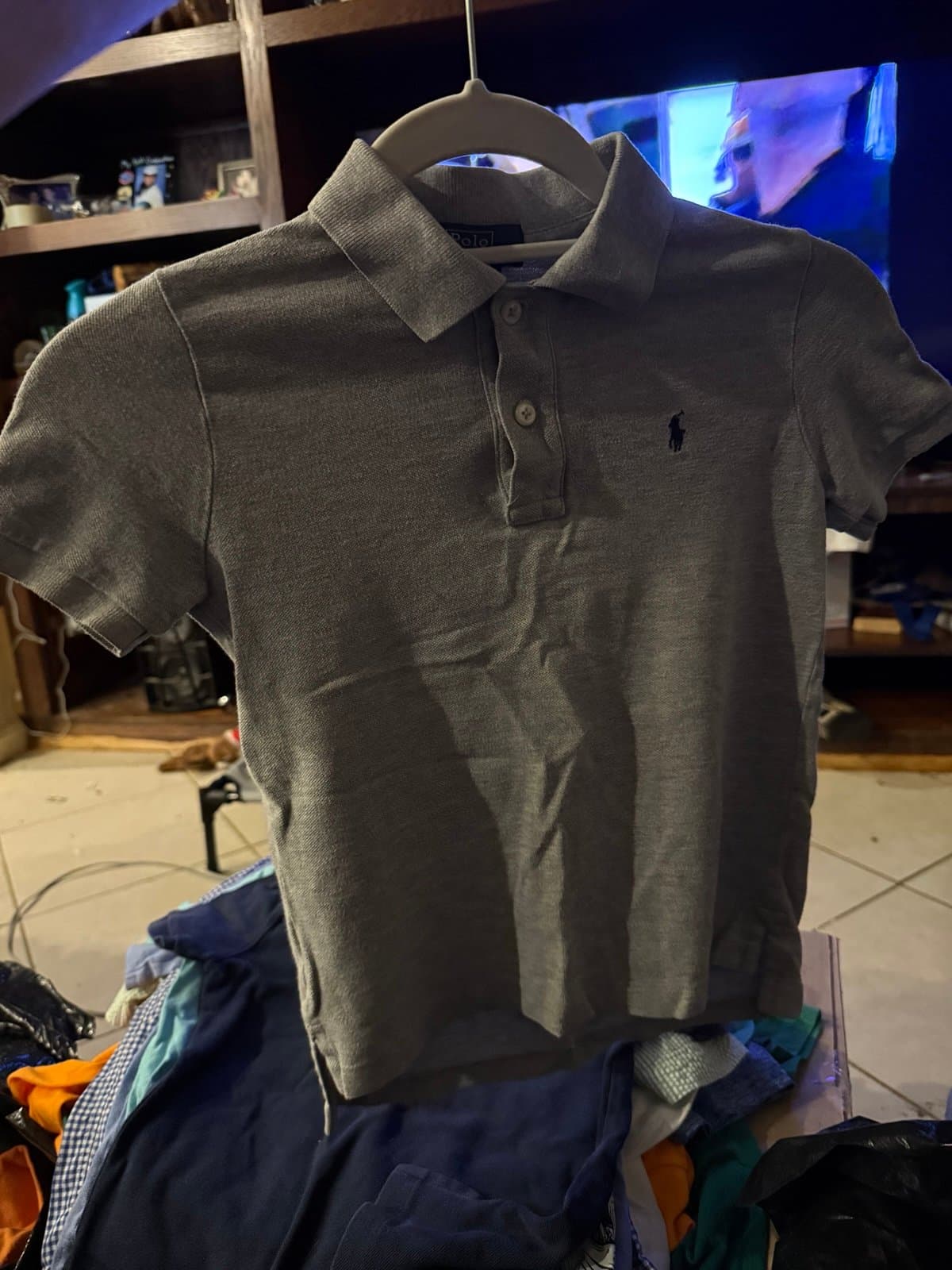 Boys Polo by Ralph Lauren grey polo shirt size 6