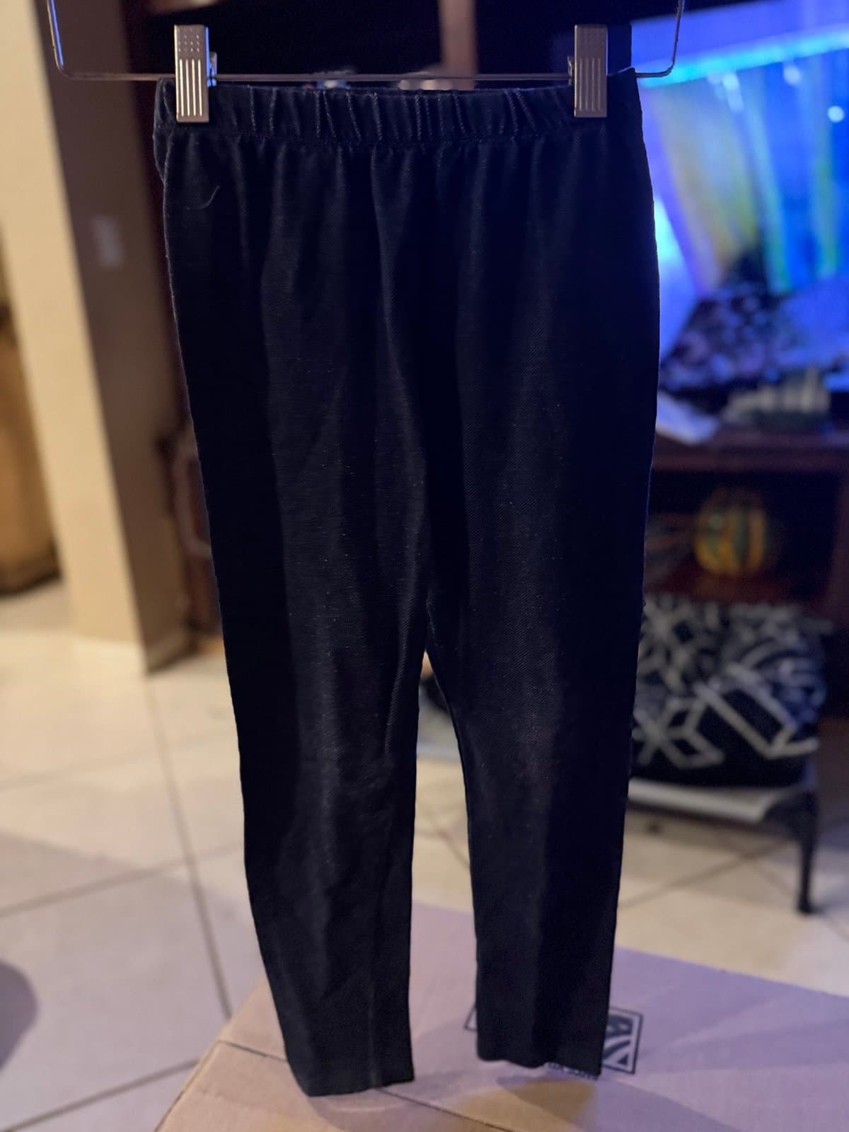 Girls Dark Leggings S 7/8