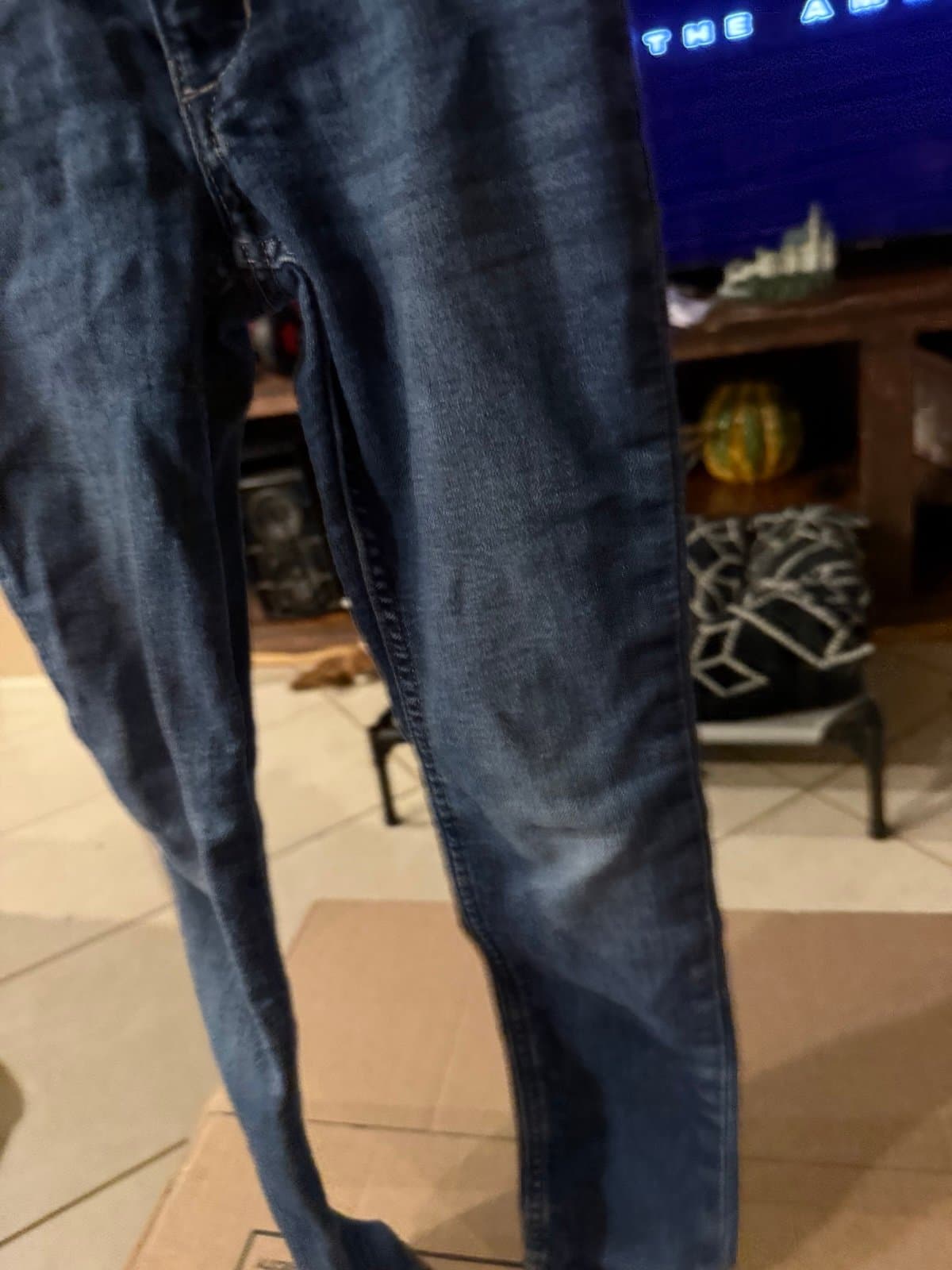 & DENIM Dark Blue Skinny Fit Jeans US 6-7Y