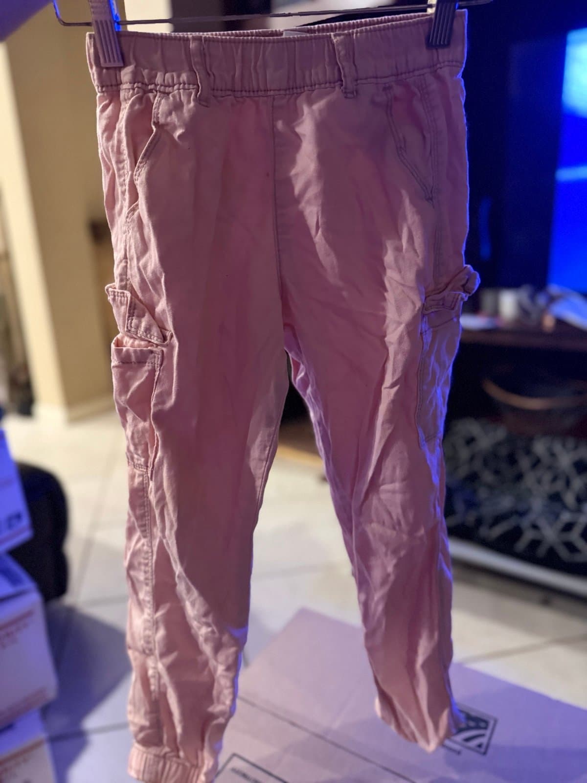 Justice pink cargo joggers size 8