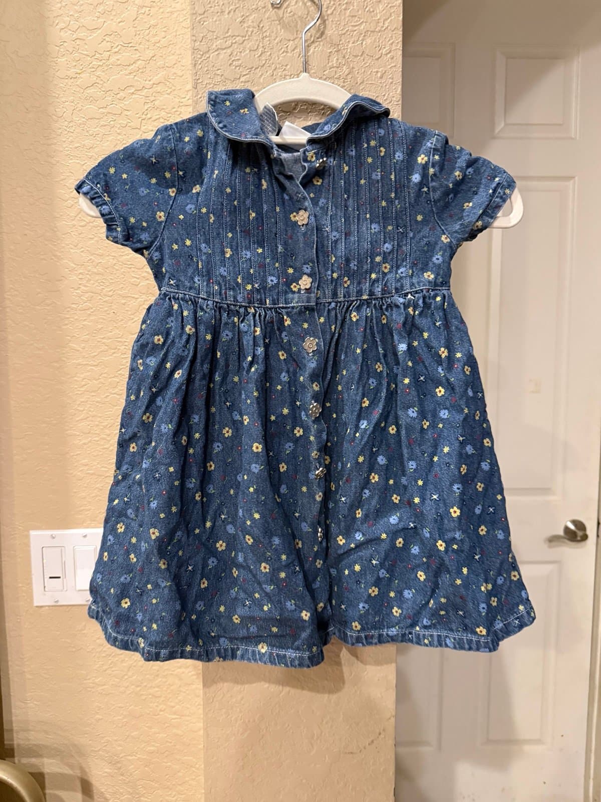 Jenni by Jennifer Moore denim floral print dress size 5