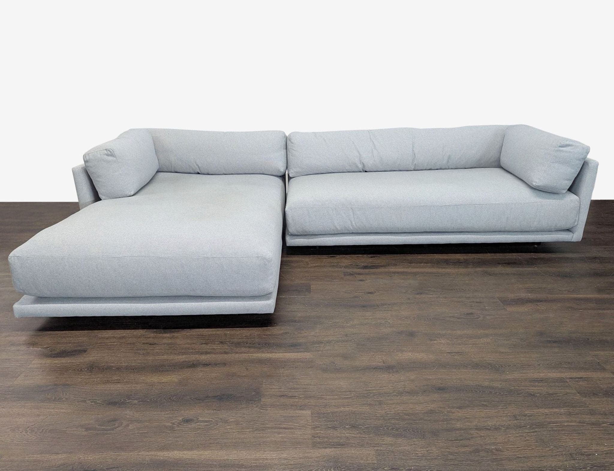 Blu Dot Sunday Modern Light Gray Sectional Sofa with Chaise