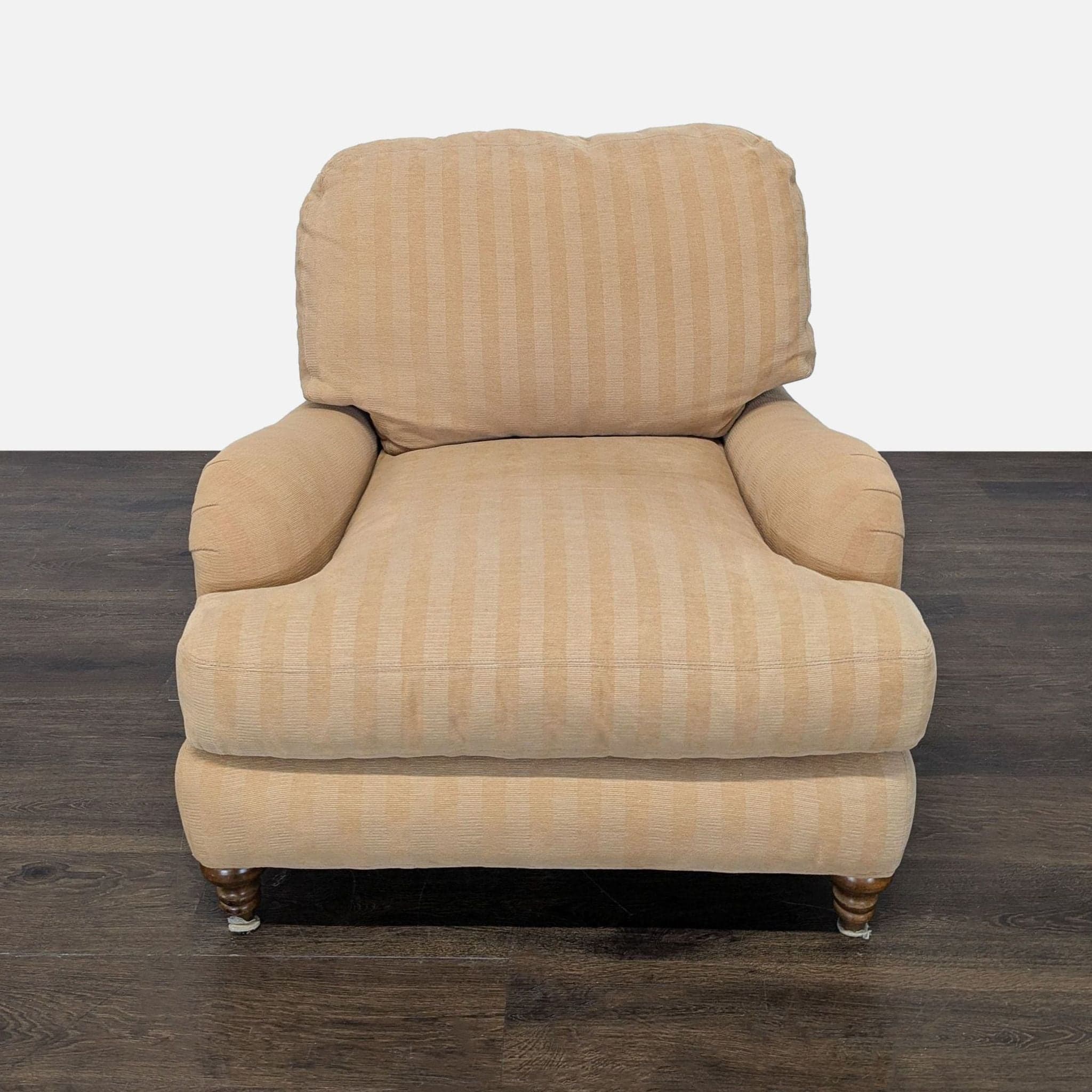 Crate & Barrel Beige Striped Lounge Chair