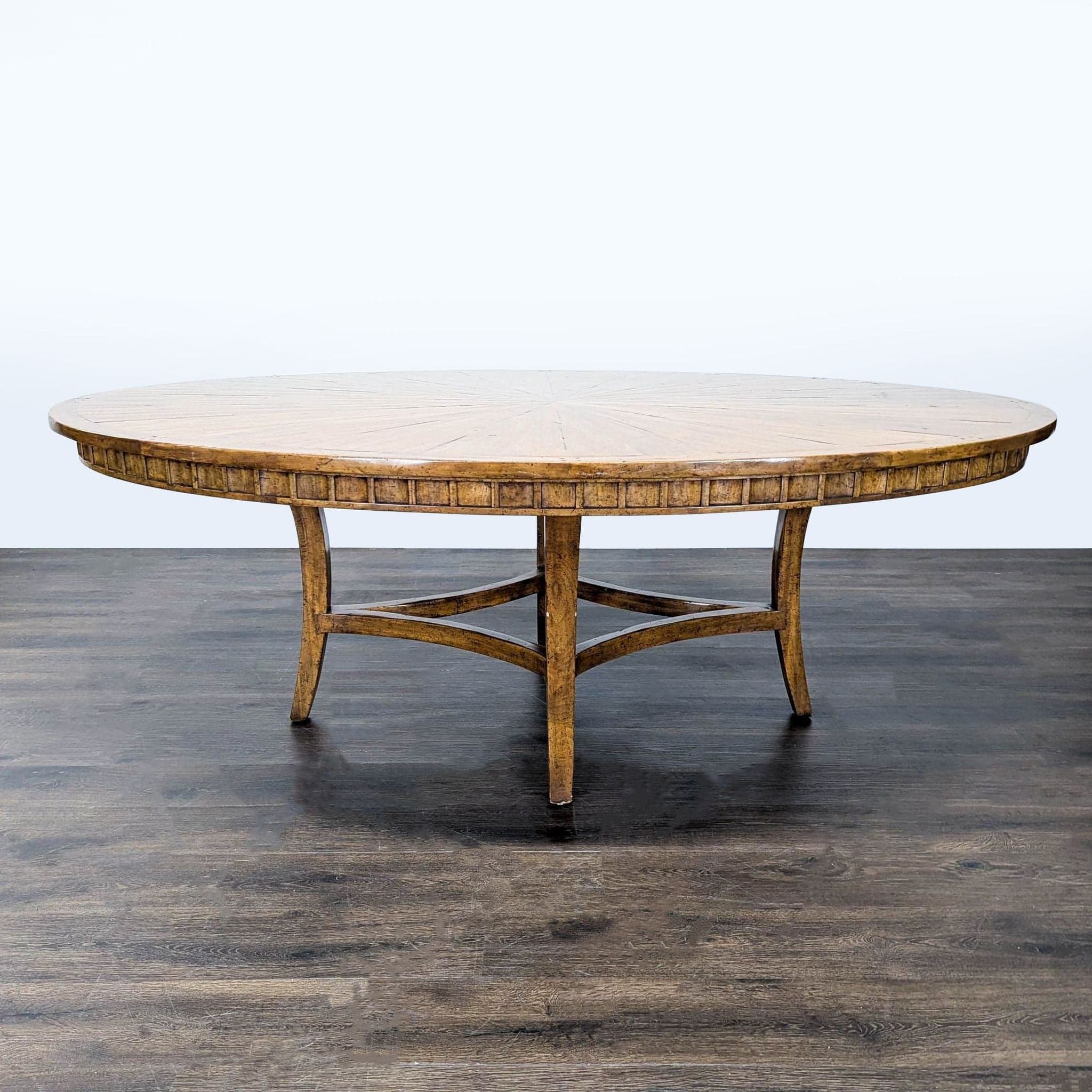 Sunburst Top Wood Dining Table