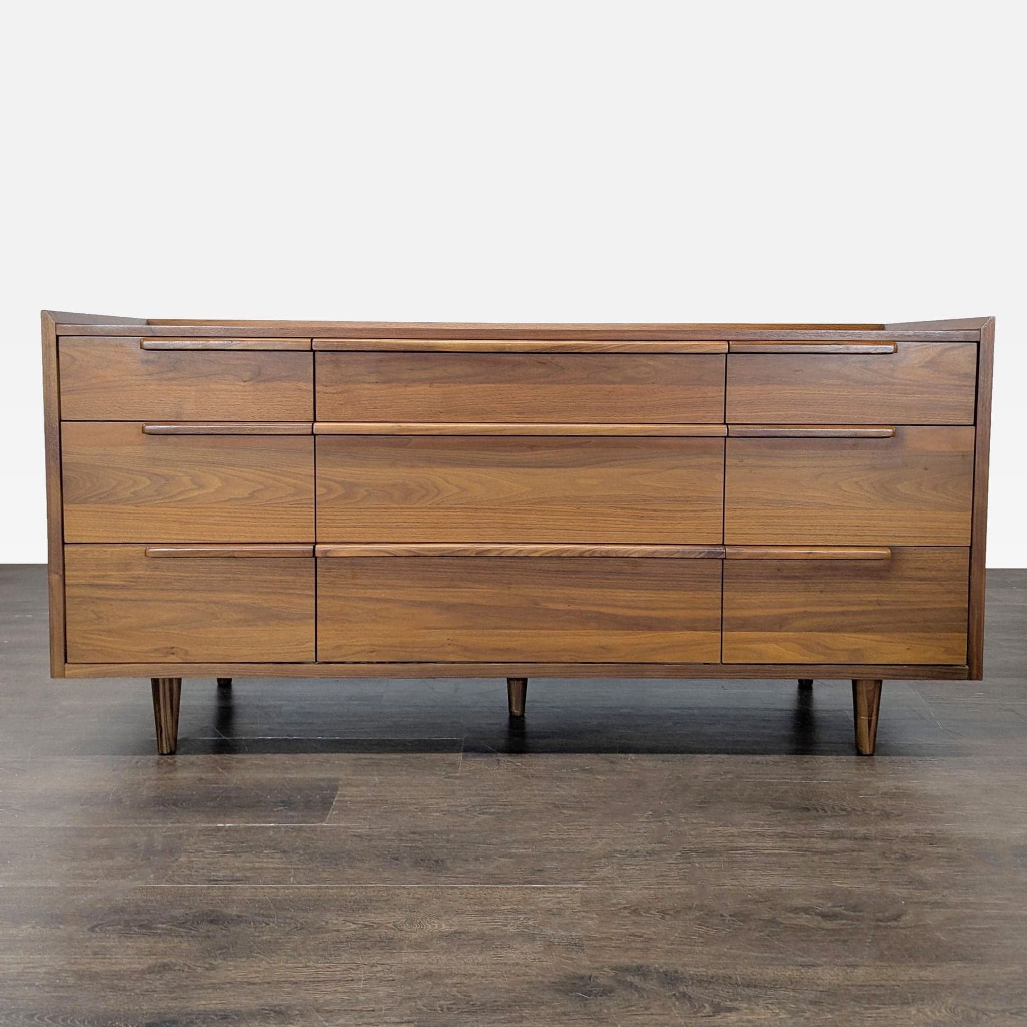Crate & Barrel Tate Mid-Century Modern 9-Drawer Dresser in Walnut Finish