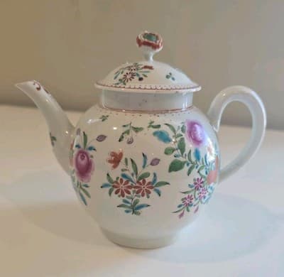 Antique Chinese Export Porcelain Famille Rose Teapot Qianlong Era Late 18thC