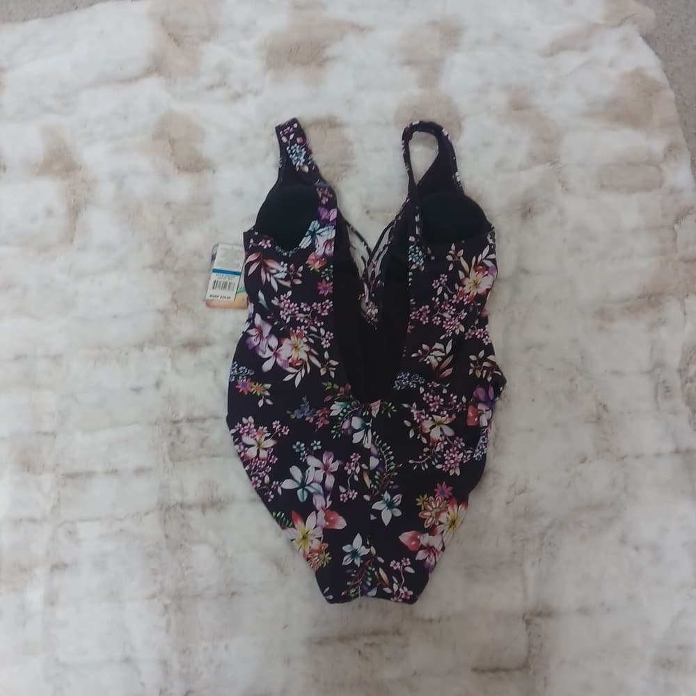 Hobie Black Floral One-Piece Swimsuit