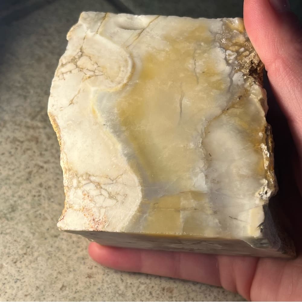 Natural Yellow and Cream Decorative Stone Accent