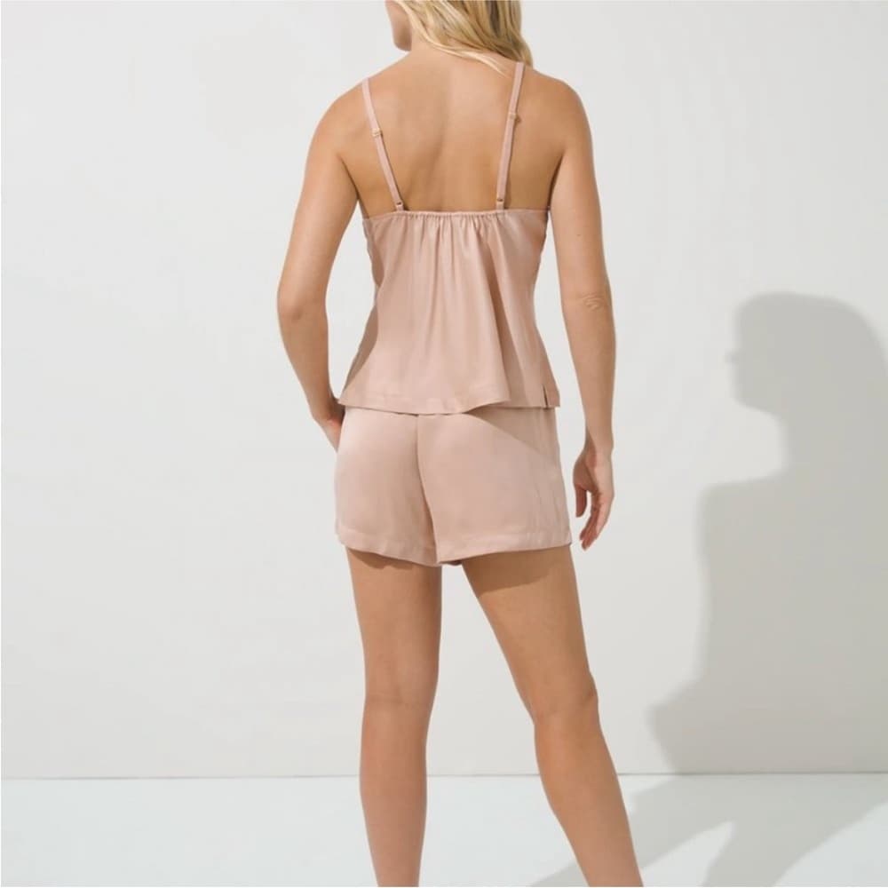 Soma Blush Pink Satin V-Neck Cami & Shorts Pajama Set