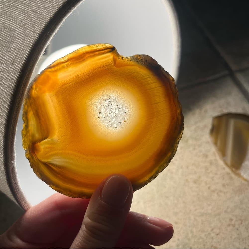 Polished Agate Stone Coaster - Brown and Gray