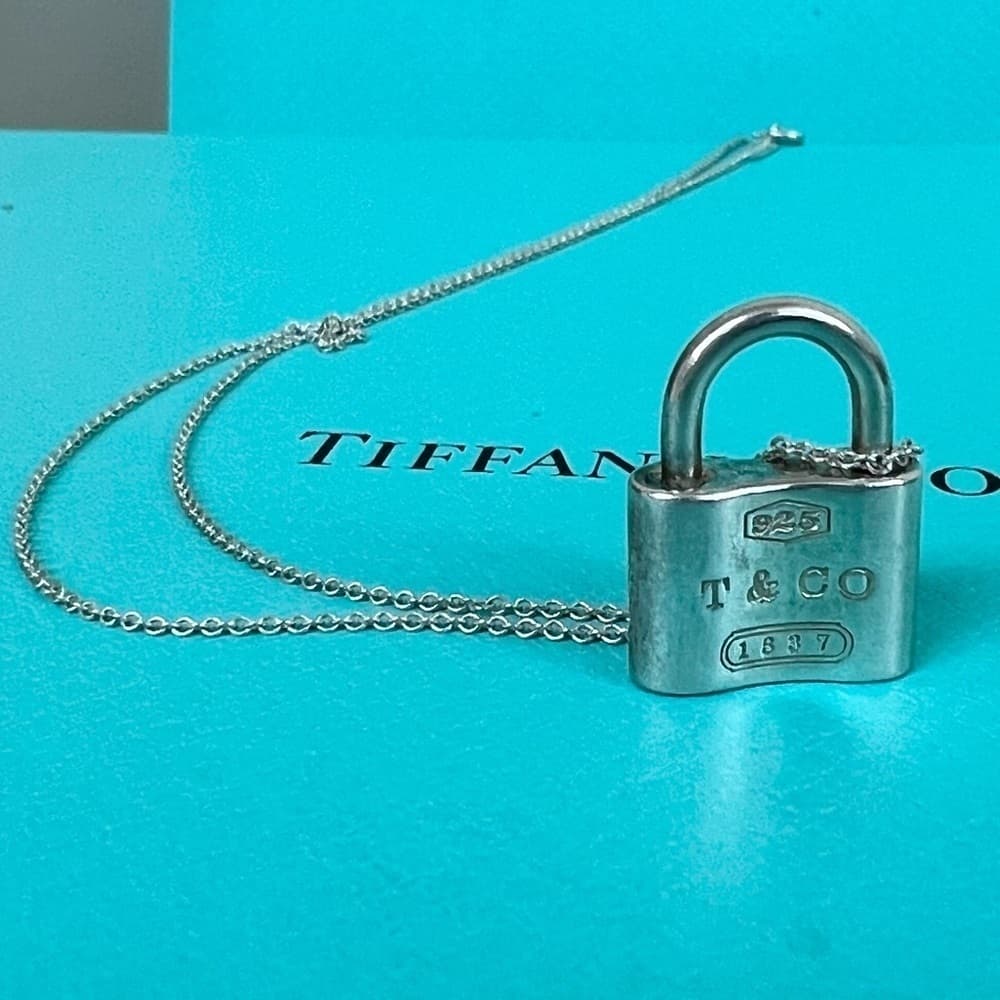 TIFFANY & CO Retired Sterling Silver Lock Pendent Necklaces