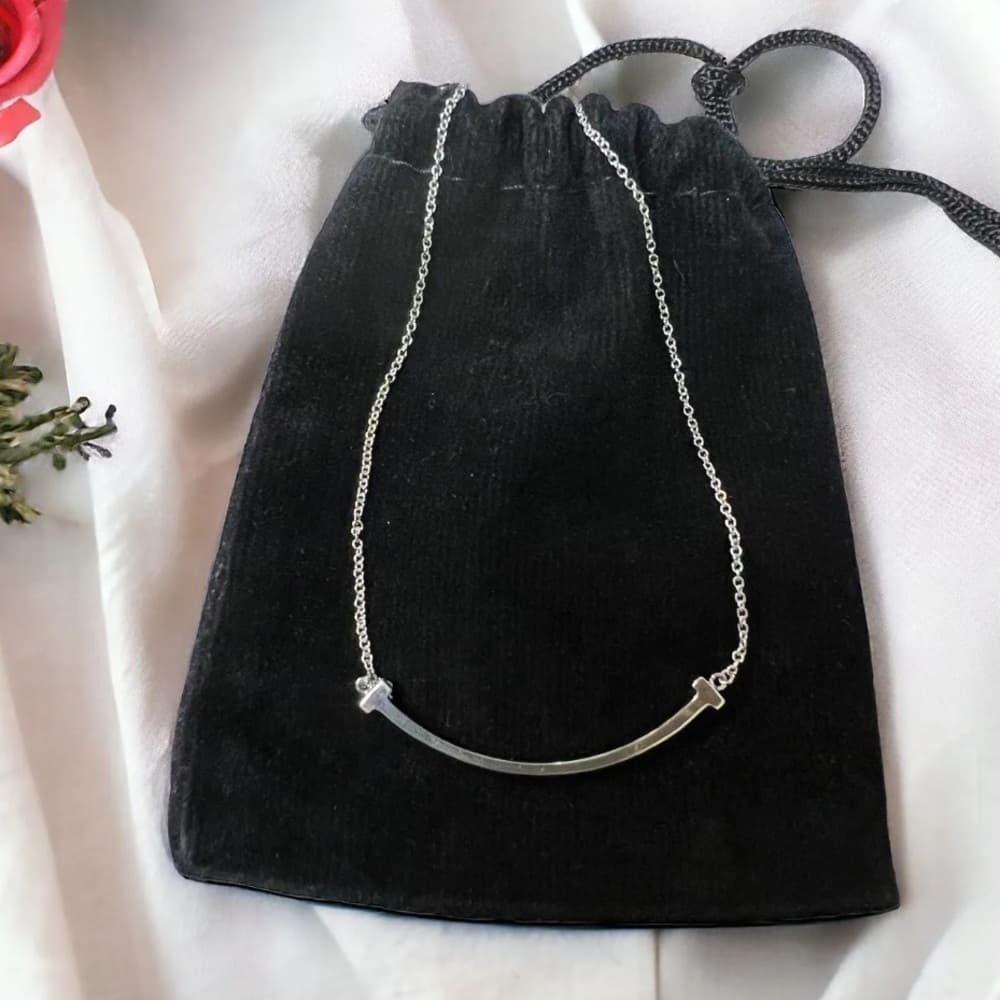Tiffany & Co. T Smile 18k White Gold Necklace 16"-18"