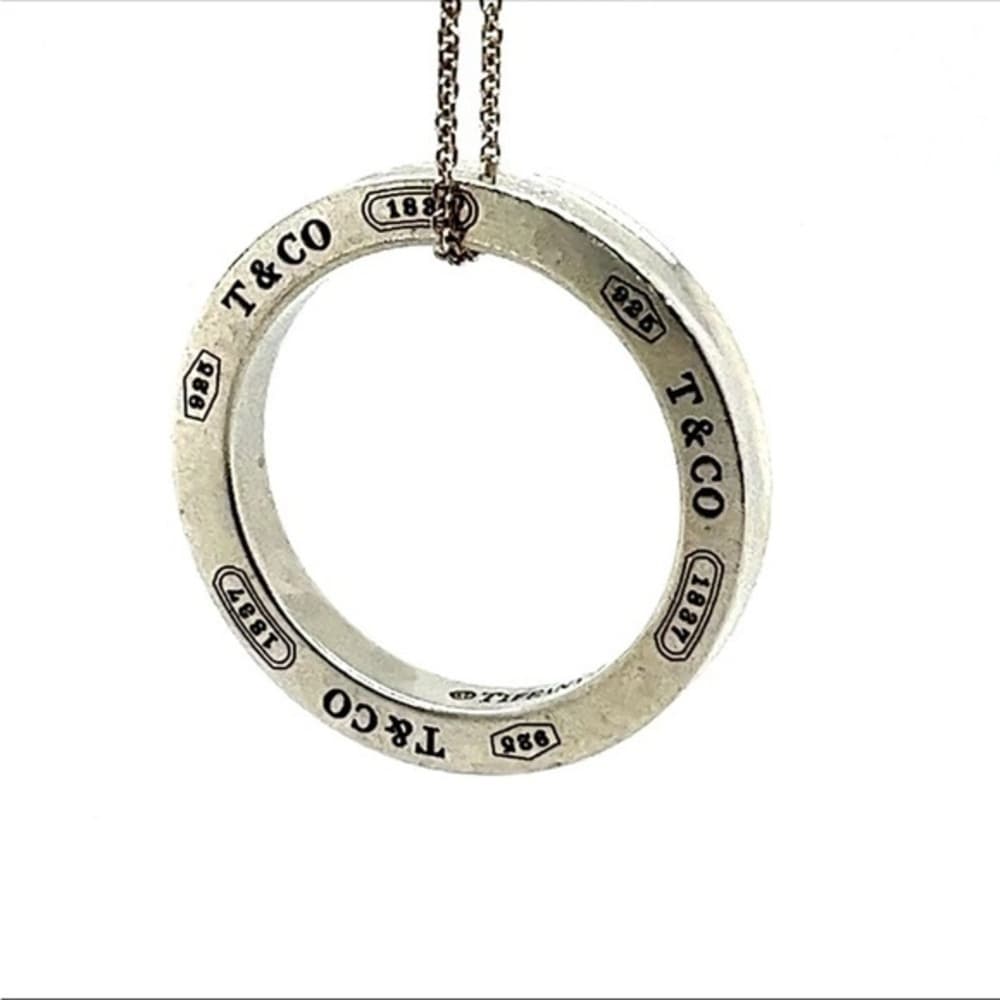 Tiffany & Co Silver Circle Pendant & Chain
