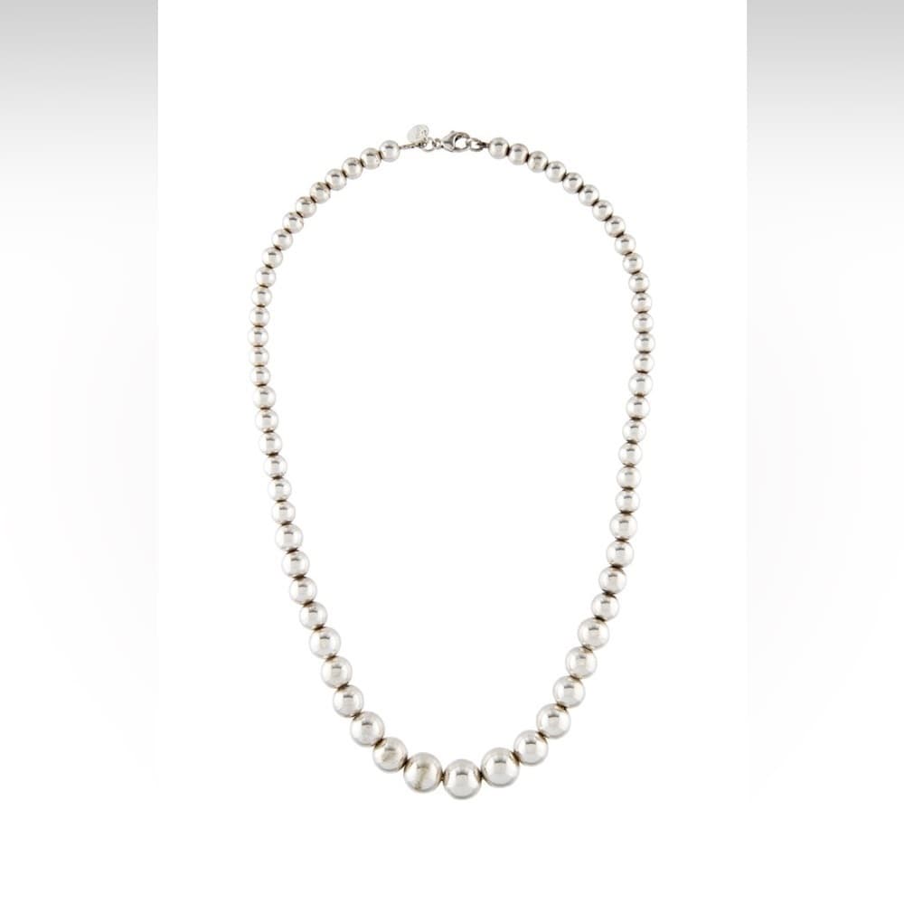 Tiffany & Co. Graduated Ball Collar Necklace 16” silver 925