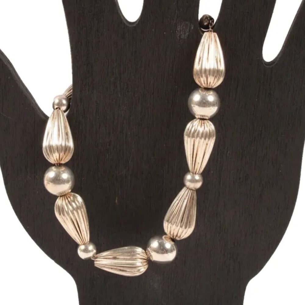 RARE Vintage Tiffany & Co Beaded Sterling Bracelet 7.5 Inches Vintage Excellent