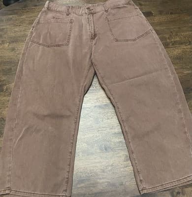 Wide Leg Brown Barrel Jeans 3 XL