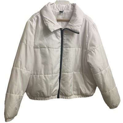 Wild Fable Short Puffer Jacket Sz Lg White