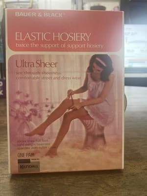 Vintage Bauer & Black Elastic Ultra Sheer Twice The Support Of Support Hosiery