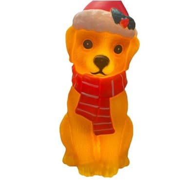 Holiday Christmas golden retriever 11" light up blow mold Indoor Use