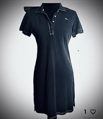 Tommy Bahama Paradise Vintage Polo Style Dress XS Navy Cap Sleeve