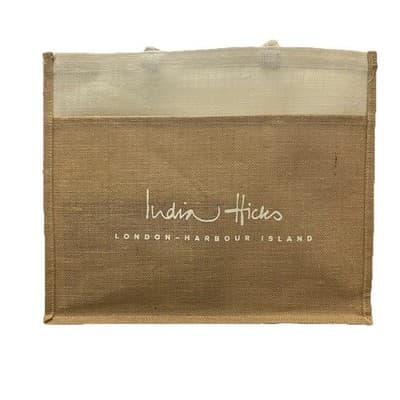 India Hicks London Harbour Island Jute Tote Bag 17X13X7