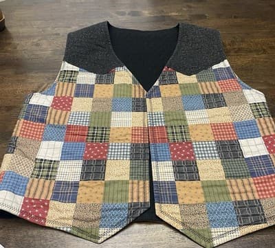 Handmade Patchwork Quilted Vest Boho Granny Core Hippie Cottagecore Prairie