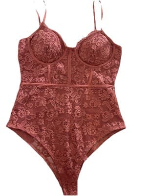 Romantic BodySuit Teddy Lingerie Lace Underwire Sexy Vine And Valley Retro Sz Sm