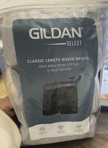 Gildan Men's Classic Length Leg Boxer Briefs 5 S - Mixed Black & Gray